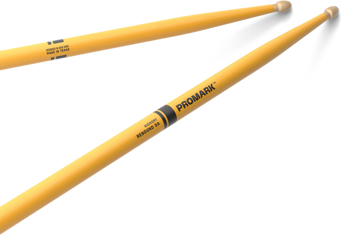 RBH565AW-YELLOW - Rebound 5A Painted Yellow Hickory Drumstick Acorn Wood Tip