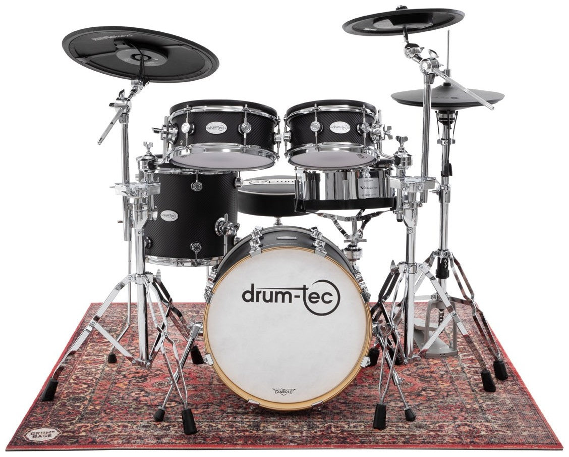 Free Suspension & 27dB Impact Noise Reduction - Drum Mat 1.50 x 1.30m - Persian Worn Red