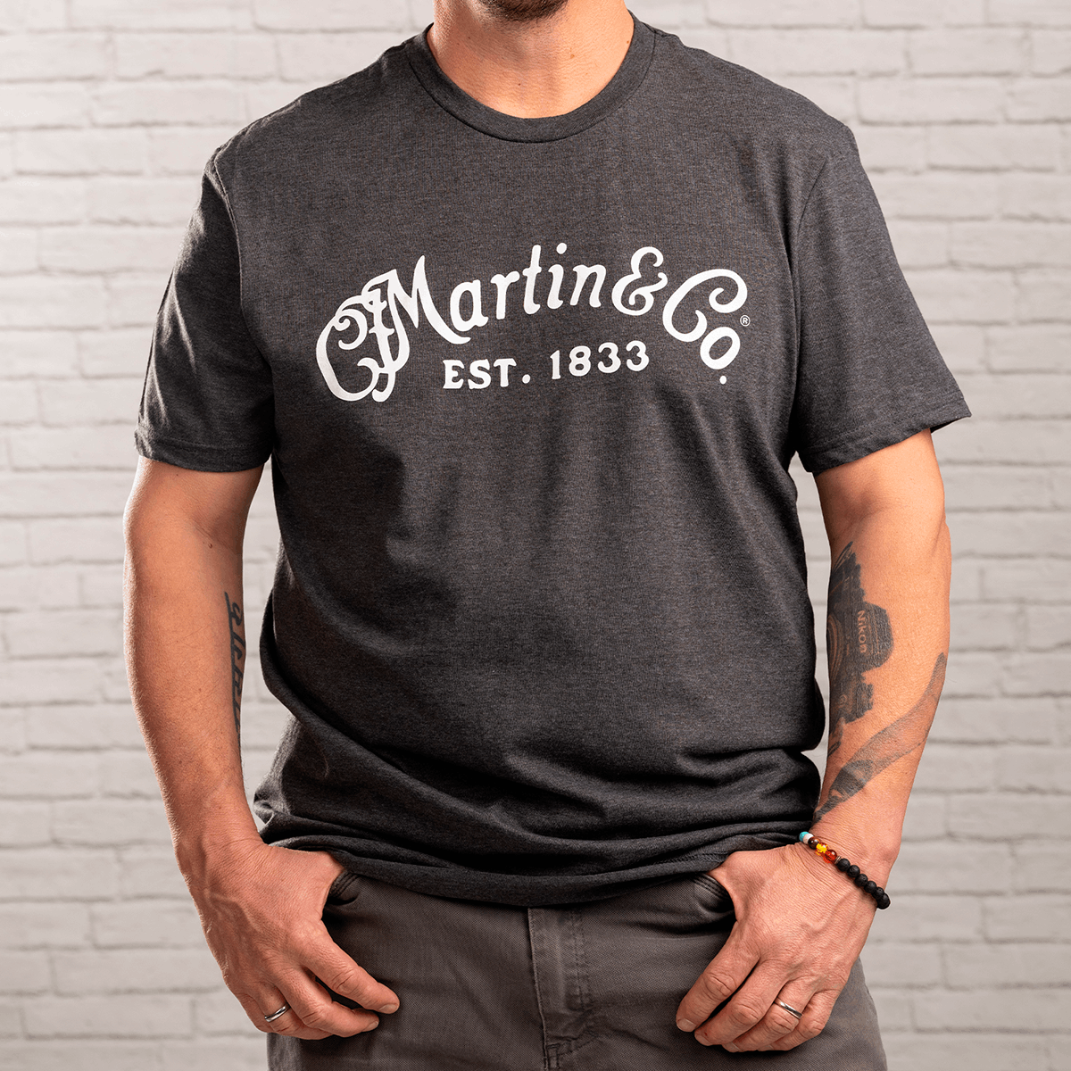 Tee-Shirt Hethrdcharcoal,Whtscriptlogo,S