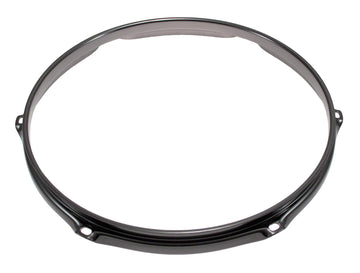 H23-12-6BK - 12" 6 HOLES BLACK 2.3MM SUPER TRIPLE FLANGE DRUM HOOP