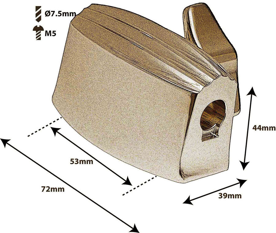 TB7BR - Tom / Floor Tom Bracket Ø9.5-10.5mm Legs - 53mm Brass (x1)