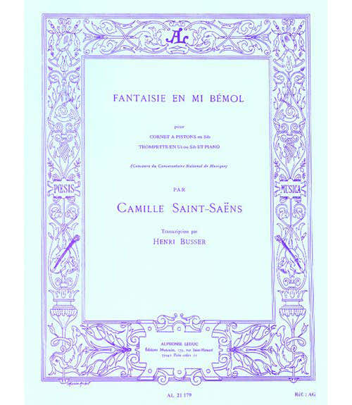 Leduc SAINT-saens Camille - Fantaisie En Mib - Trompette & Piano