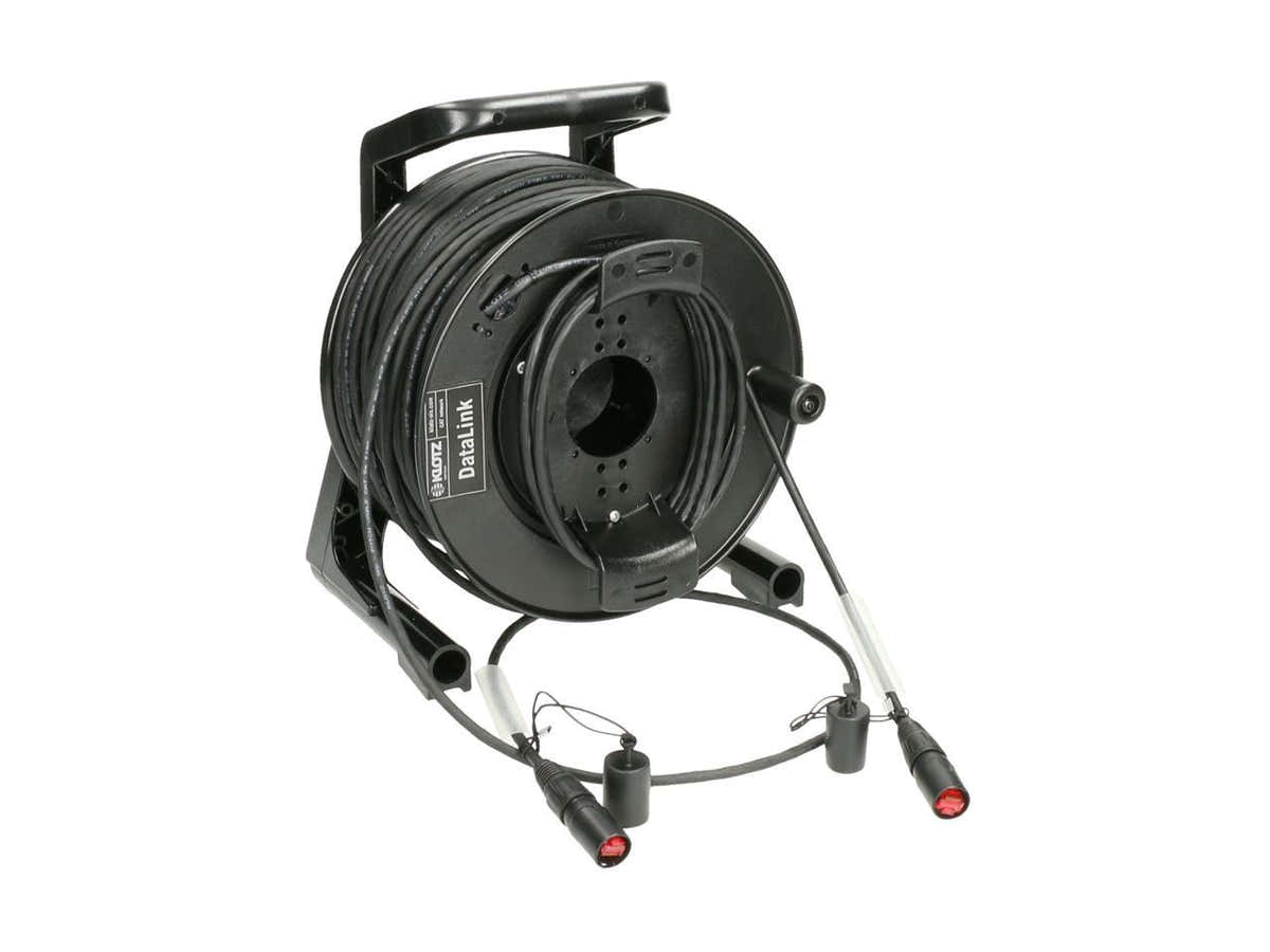 CP5EE1YW50 50M CAT5E PVC BLACK WITH 2 X EHTERCON REELS
