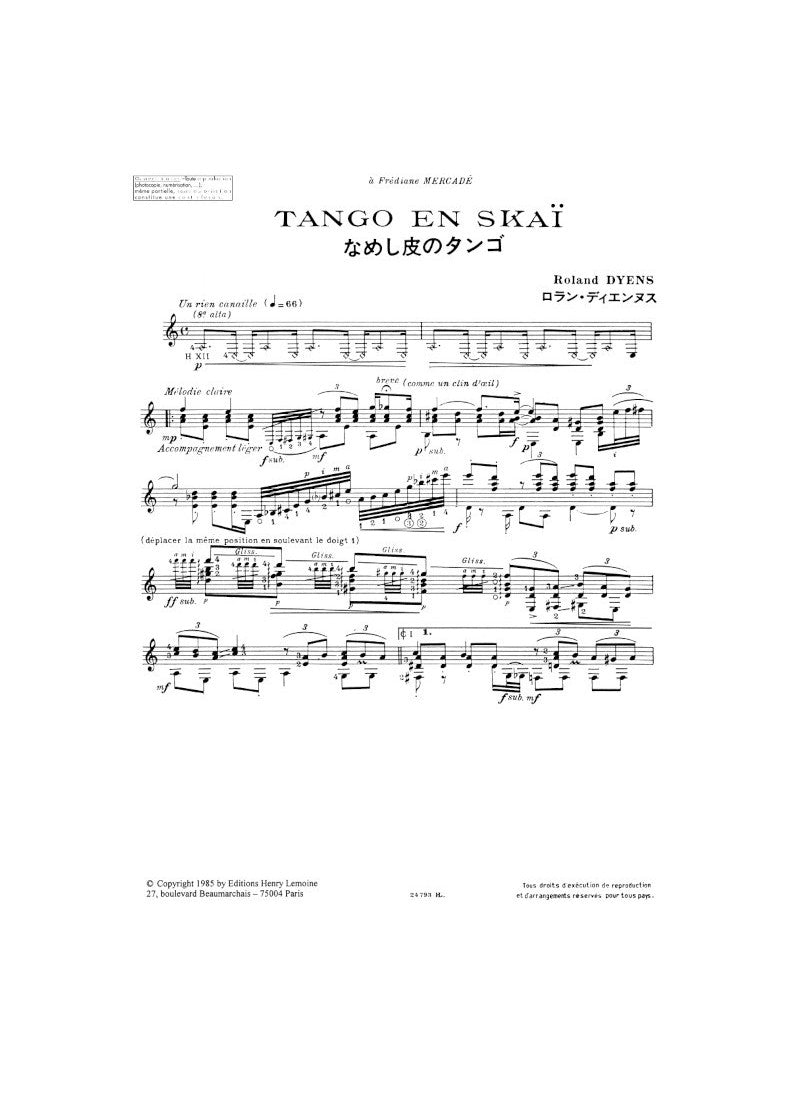 Dyens - Tango En Skai - Guitare