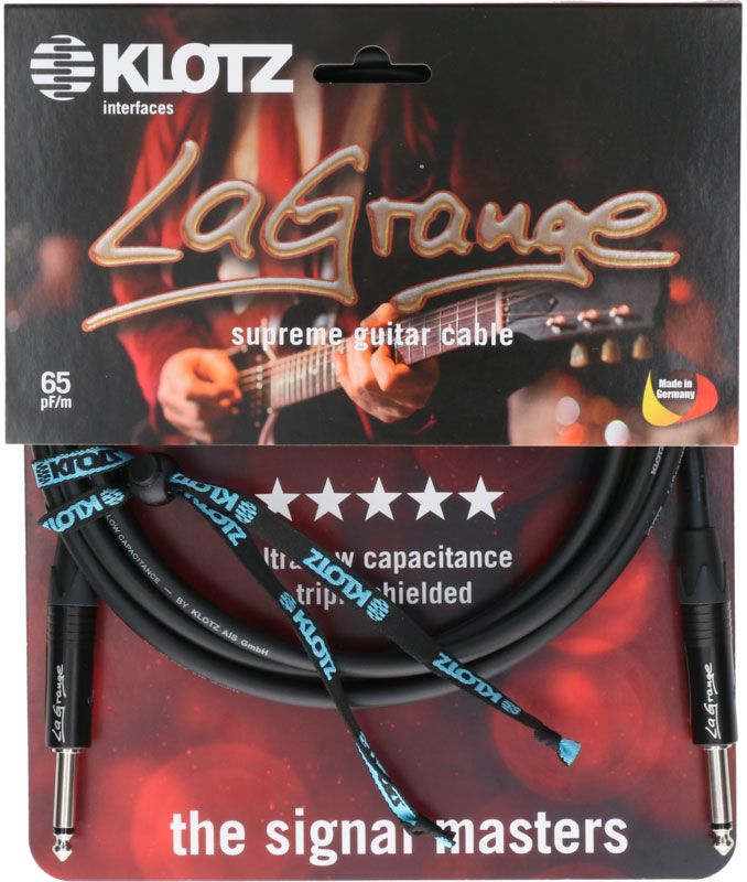 LA-GRANGE INSTR.CABLE BLACK 3M,JACK 2P - JACK 2P