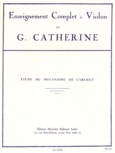 Leduc Études Du Mécanisme De L'Archet