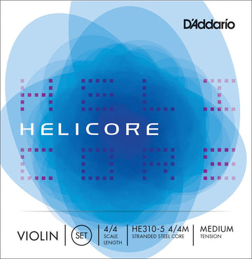 SET OF STRINGS FOR VIOLIN 5 STRINGS HELICORE NECK 4/4 TENSION MEDIUM