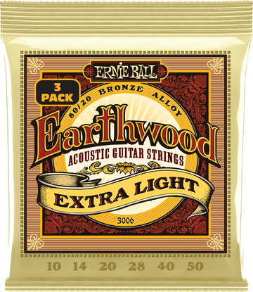 CORDES EARTHWOOD 80/20 BRONZE EXTRA LIGHT 10-50 - PACK DE 3