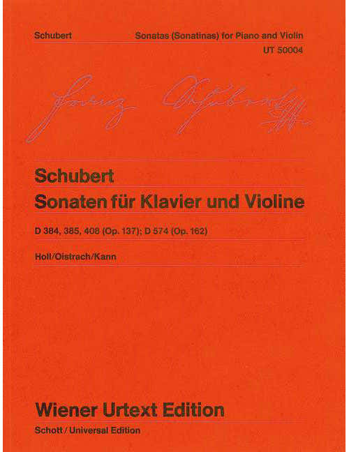 SCHUBERT - SONATAS - VIOLON ET PIANO