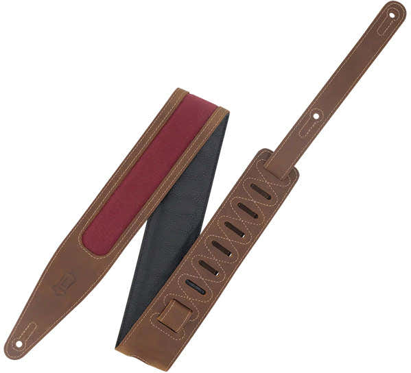 Levys THE VOYAGE PRO - CRAZY HORSE LEATHER STRAP WITH WAX CANVAS WINDOW - BROWN-BURGUNDY