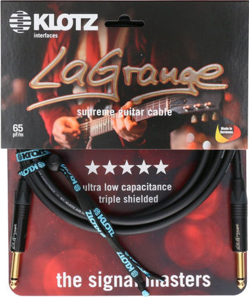 LA-GRANGE INSTR.CABLE BK 4.5M,JACK 2P - JACK 2P GOLD CONTACT