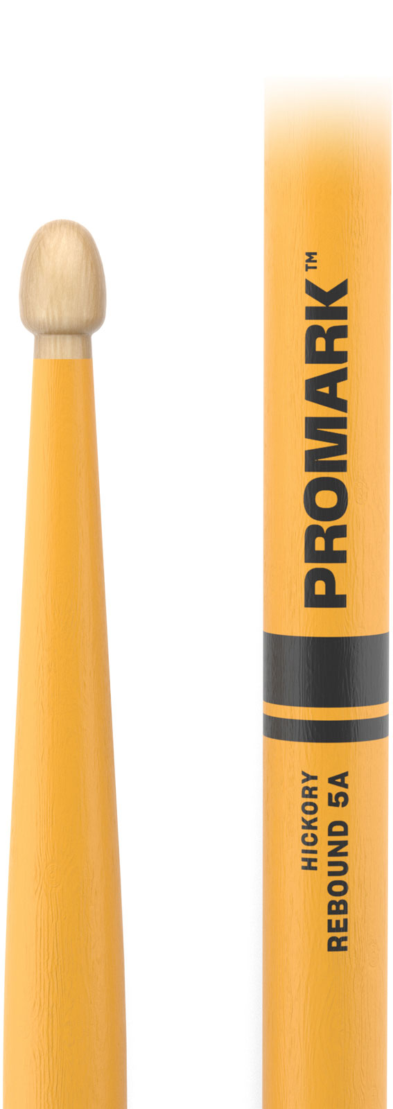 RBH565AW-YELLOW - Rebound 5A Painted Yellow Hickory Drumstick Acorn Wood Tip
