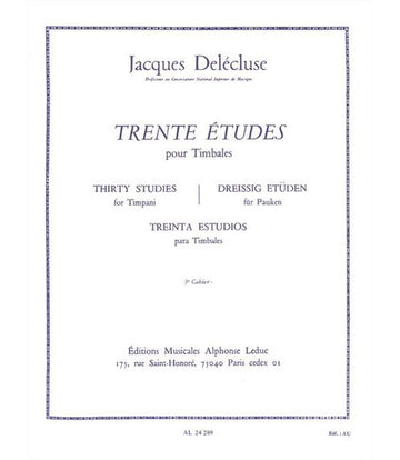 Delecluse J. - 30 Etudes Vol.3 - Timbales