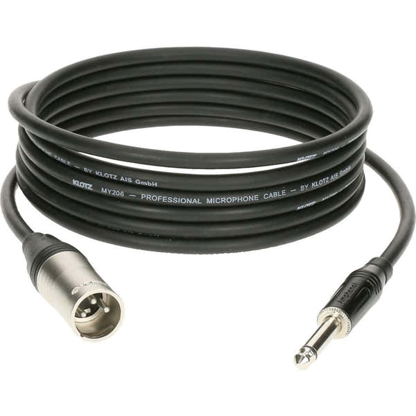 M1 MIC CABLE BLACK 1M XLR 3 MALE - JACK 2P KLOTZ