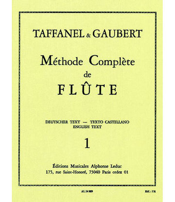 Taffanel/gaubert - Methode Complete De Flute Livre 1