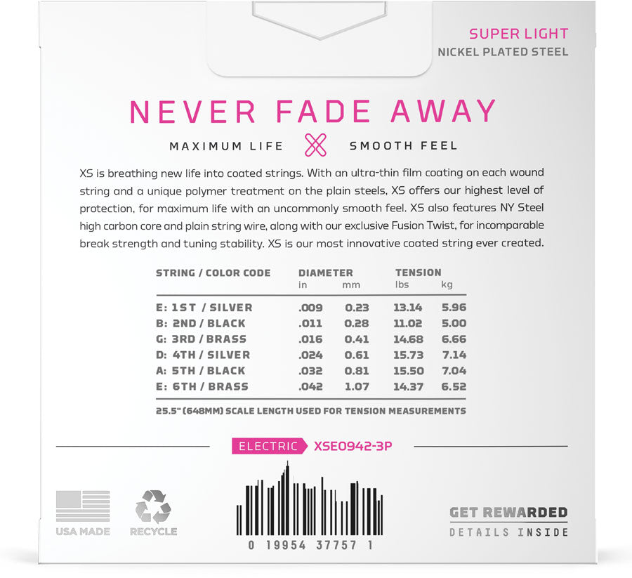XSE0942-3P 09-42 Super Light XS Nickel Coated 3-Pack