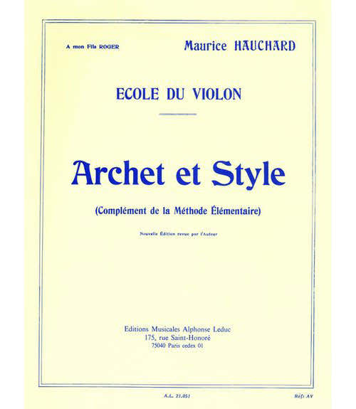 Leduc HAUCHARD MAURICE - ARCHET ET STYLE