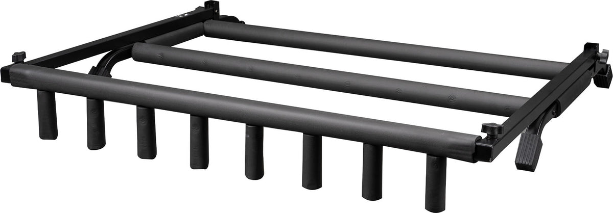 Foldable and retractable rack for 7 guitars
