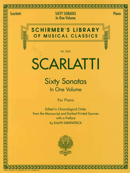 SCARLATTI - SIXTY SONATAS IN ONE VOLUME FOR PIANO - 1 AND 2 - PIANO SOLO