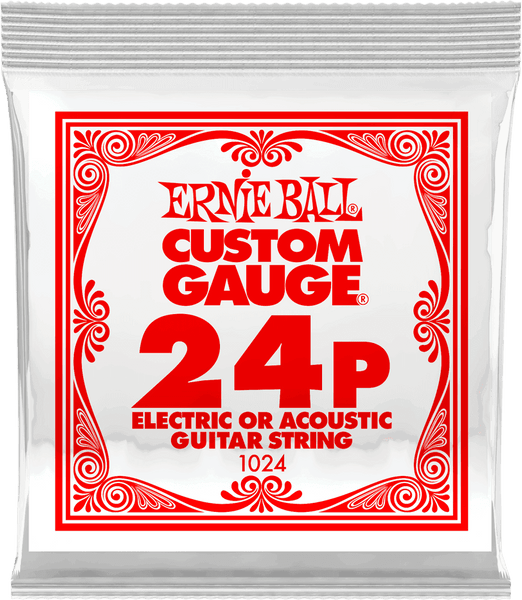 Ernie Ball .024 PLAIN STEEL ELECTRIC OR ACOUSTIC GUITAR STINGS