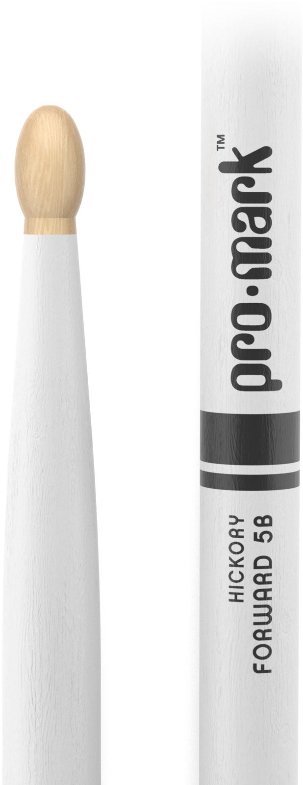 TX5BW-WHITE - Classic Forward 5B Painted White Hickory Drumstick Oval Wood Tip