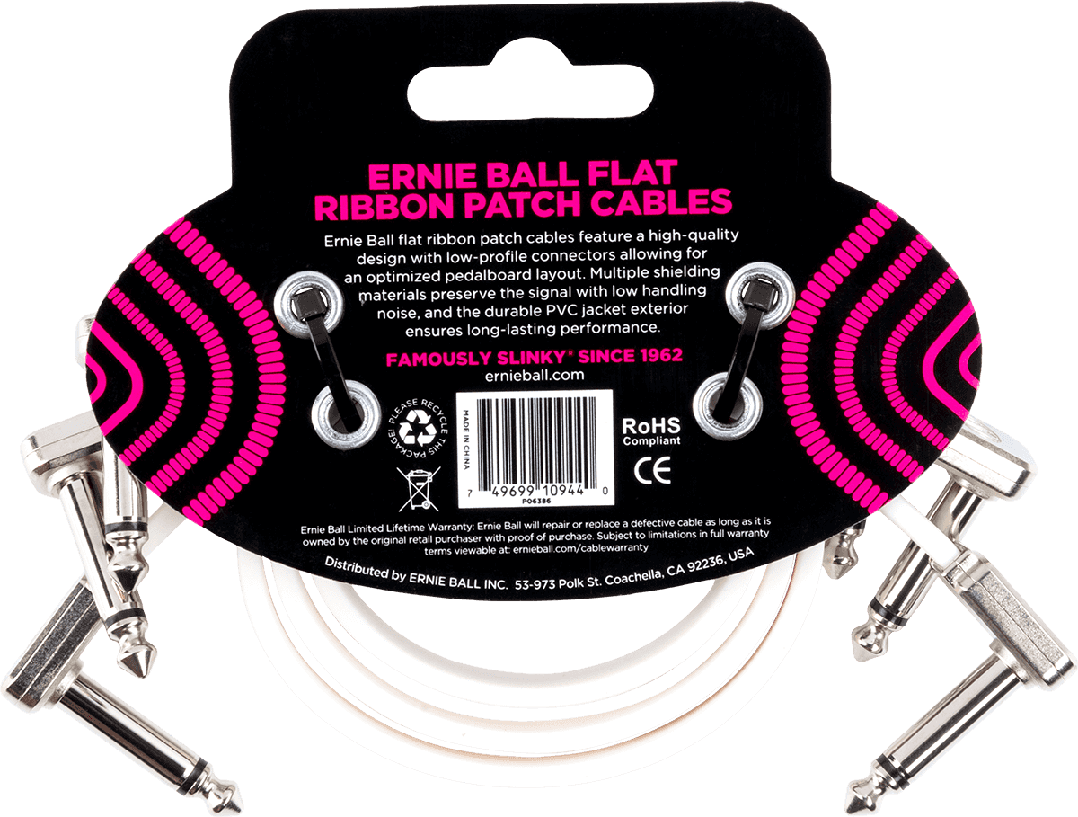 Patch Cables 3-Pack - Angled Thin and Flat - 30 CM - White