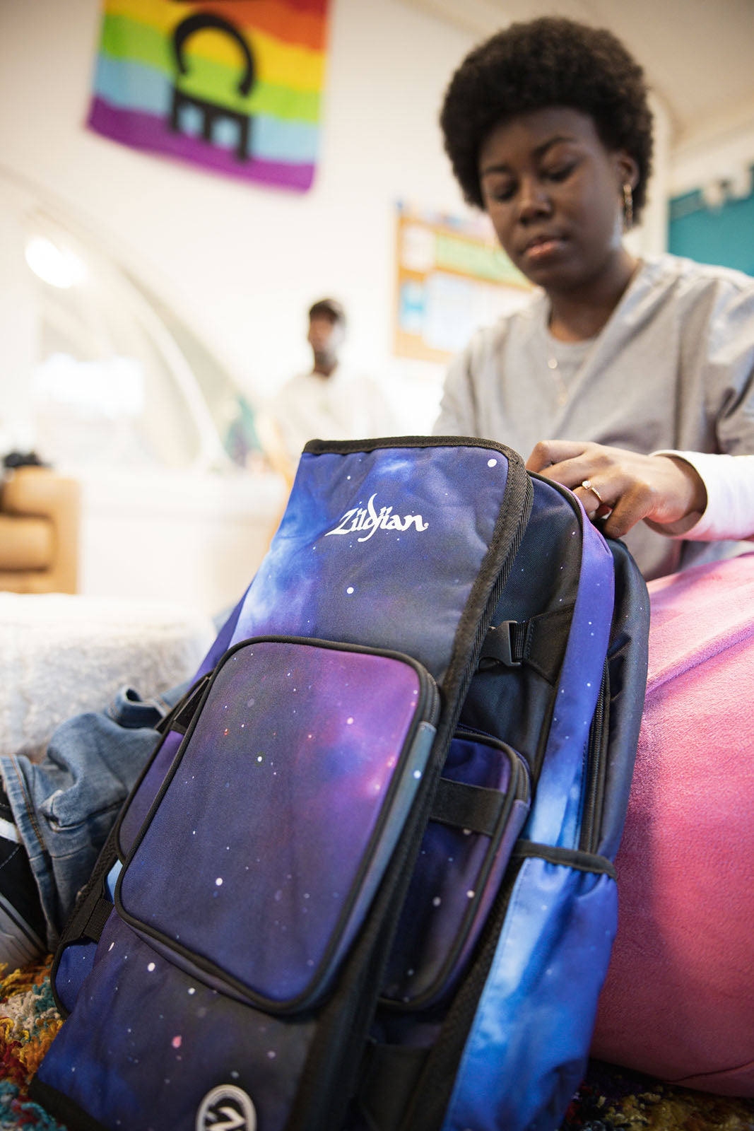 Student Backpack Purple Galaxy