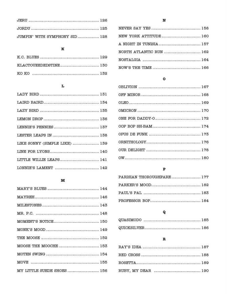 The Real Bebop Book - C Instruments