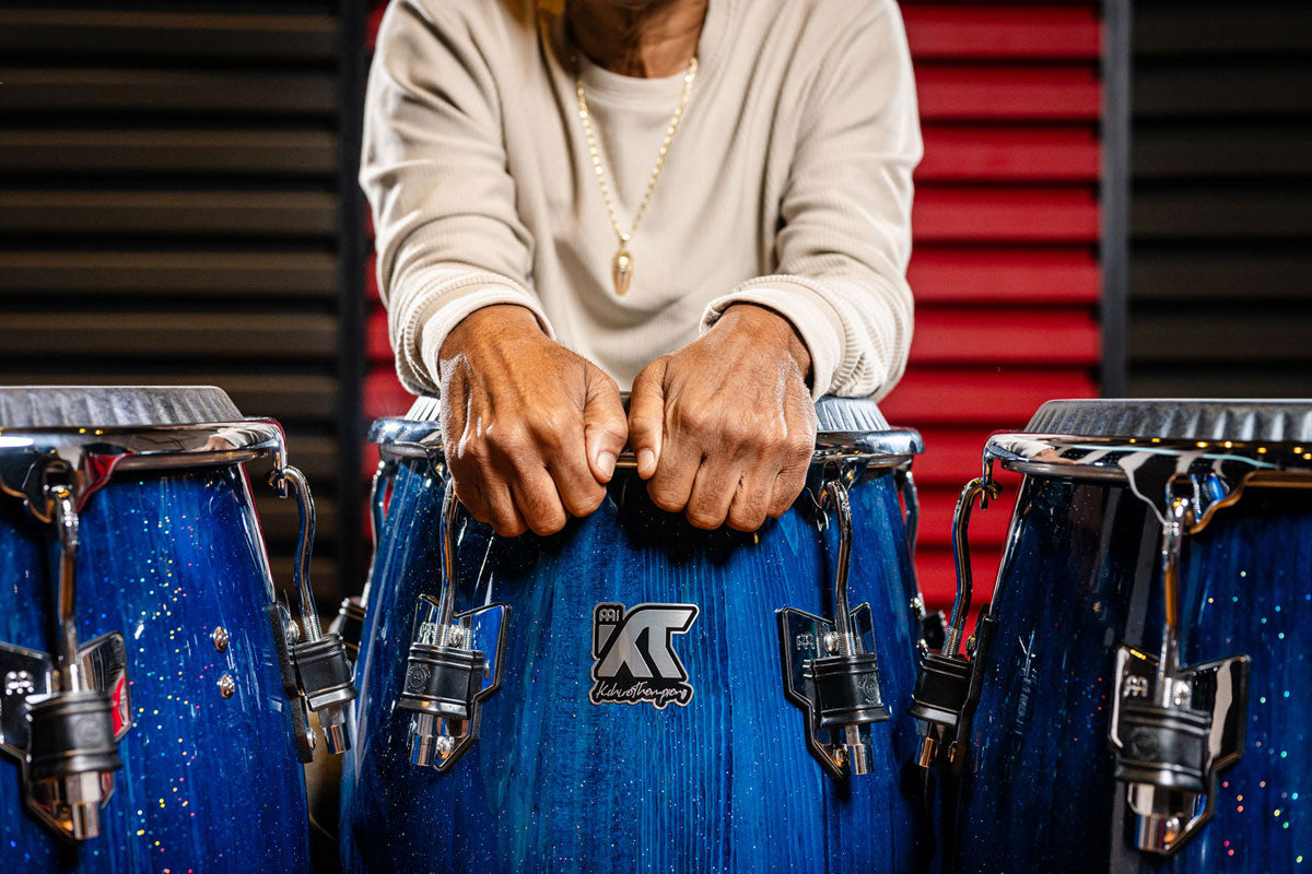 Artist Series William Kachiro Tumba 12 1/2" /REMO® Black Calfskin Skyndeep Heads - Blue Wave