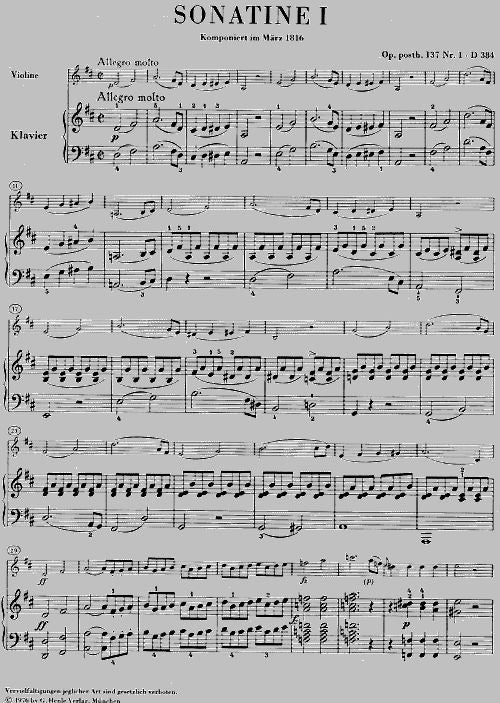 Schubert F. - Sonatinas For Piano And Violin Op. Post. 137