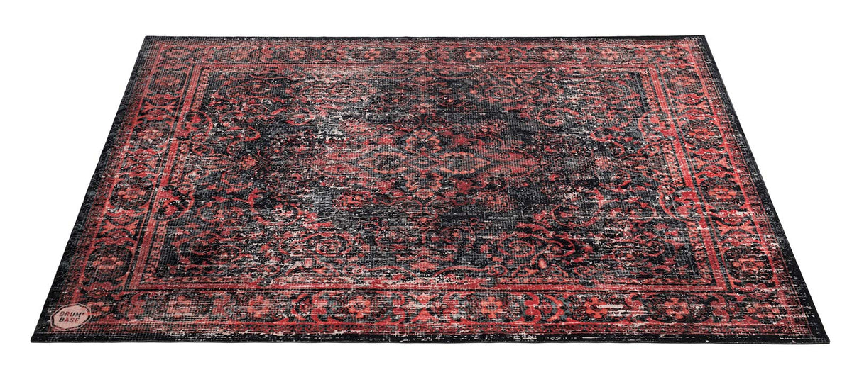 Drum N Base VP185-RBL - VINTAGE PERSIAN STAGE / DRUM MAT 1.85 X 1.60M ANTI-SLIP - BLACK RED