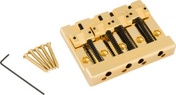 Fender HiMass 4-String Bass Bridge Assembly With Zinc Saddles Gold
