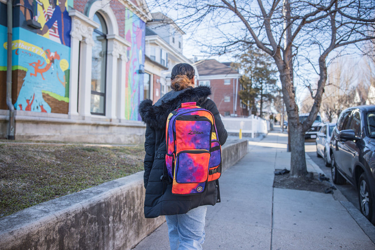 Student Backpack Orange Burst