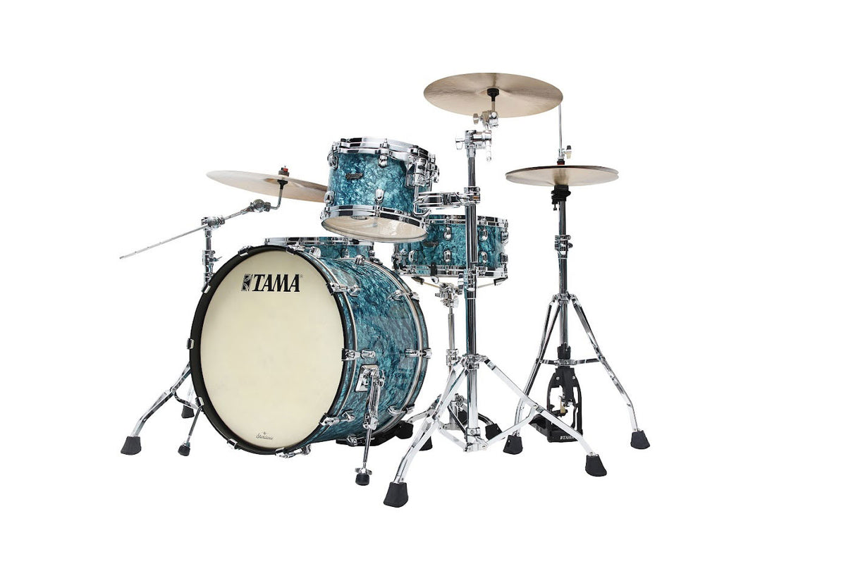 STARCLASSIC MAPLE ROCK 22 DRUM KIT CHROME SHELL HARDWARE TURQUOISE PEARL