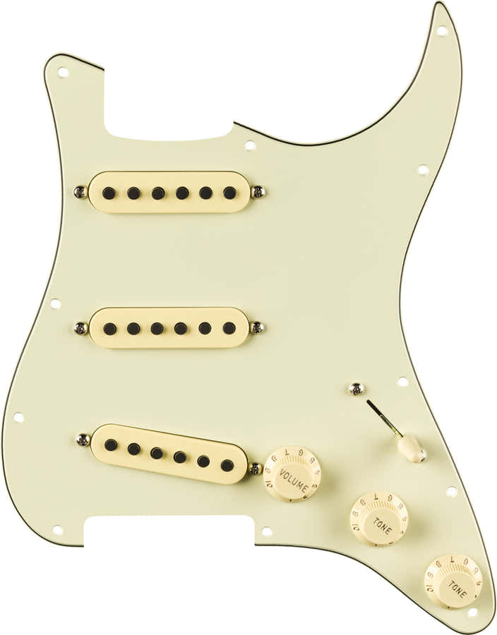 PRE-WIRED STRAT PICKGUARD ERIC JOHNSON SIGNATURE MINT GREEN 11 HOLE PG