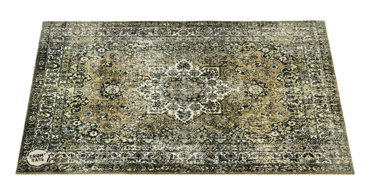 VP13-GRN - VINTAGE PERSIAN STAGE / DRUM MAT 1.30 X 0.90M ANTI-SLIP - GREEN