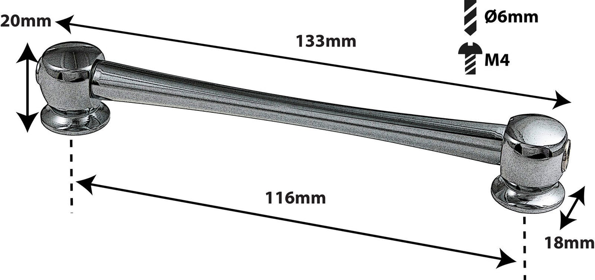 TL11D116-BK TUBE LUG BLACK 116MM DOUBLE ENDED X1