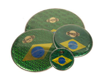 C-PEB01 - HOLOGRAPHIC DRUMHEAD 6" - BRAZILIAN FLAG