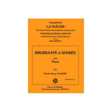 Joubert CLAUDE-henry - Bruissante et Divisee - Piano