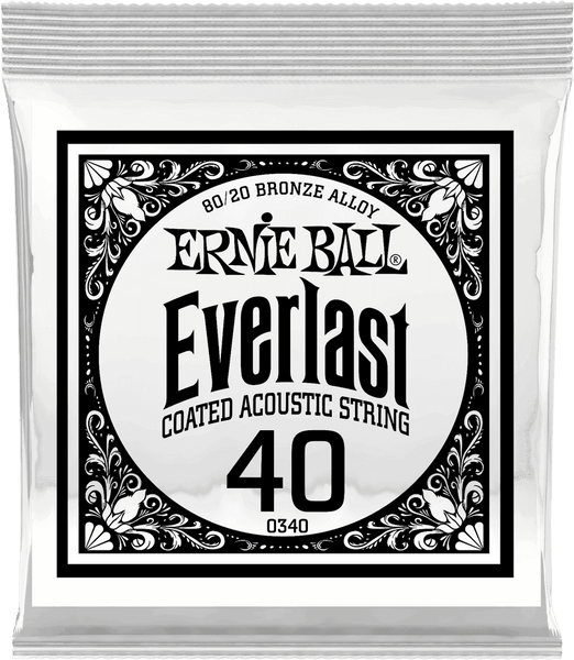 Ernie Ball .040 EVERLAST COATED 80/20 BRONZE ACOUSTIC GUITAR STRINGS