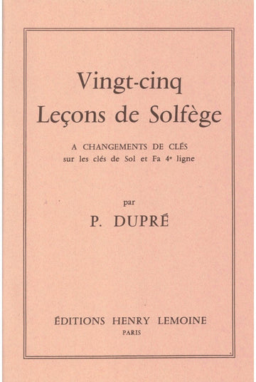 Dupre - 25 Leçons 2 Clés - Solfège (sans Accompagnement)