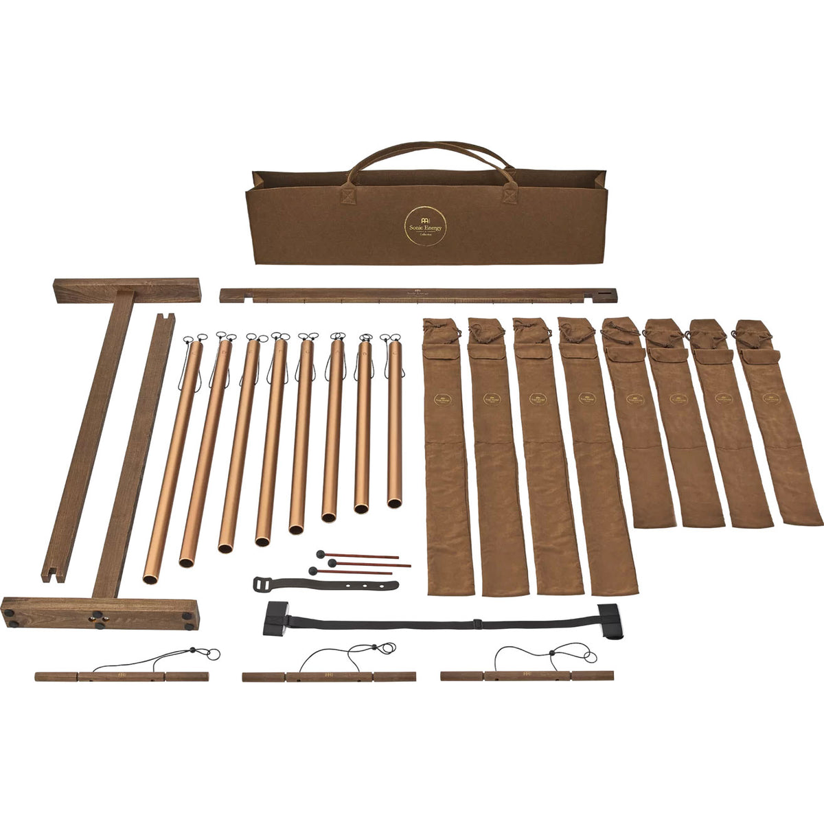 8-piece Sound Bath Tube Chime Set 440 Hz Bronze