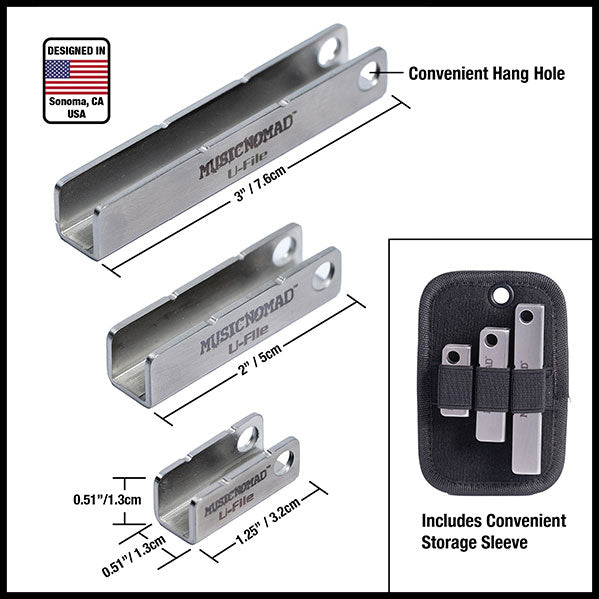 MN813 U-shaped Diamond File - 3-Pack (1.25'' 2'' 3'')