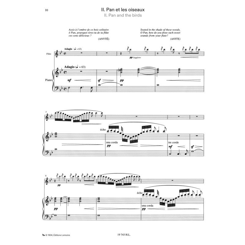 Mouquet Jules - Flute De Pan Op.15 - Flute Piano