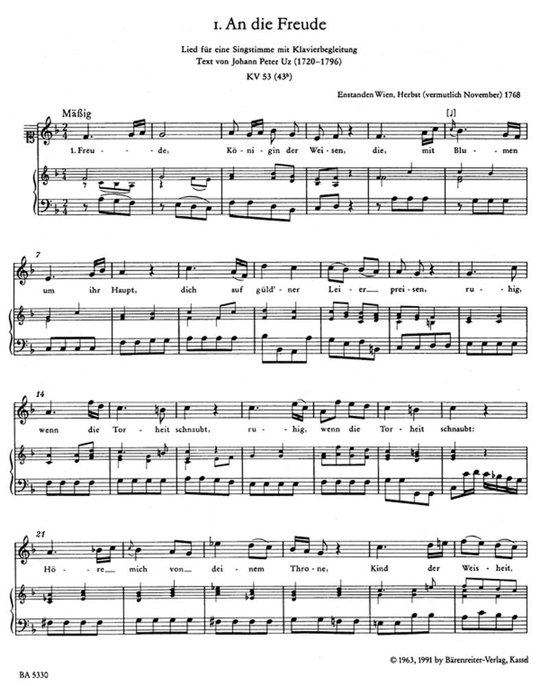 Moz W.A. - Complete Songs - Voix Haute Piano