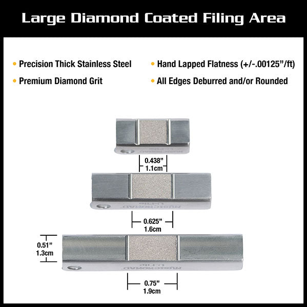 MN813 U-shaped Diamond File - 3-Pack (1.25'' 2'' 3'')