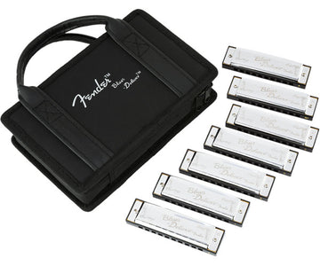 BLUES DELUXE HARMONICA PACK OF 7 WITH CASE