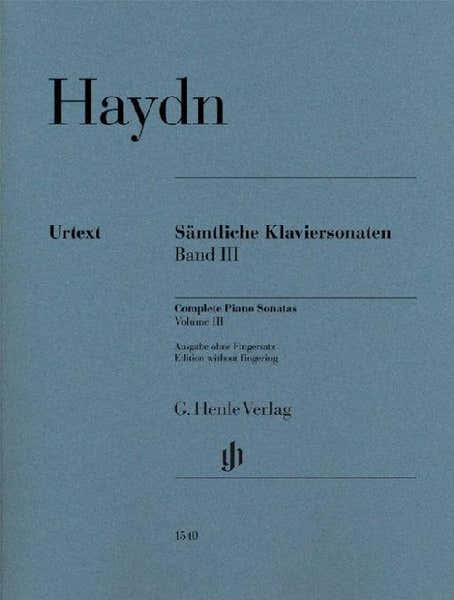 Henle Verlag Joseph Haydn - Complete Piano Sonatas Volume III W/o FG PB. - Piano