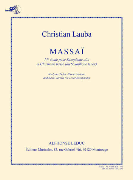 Leduc Lauba Massai 14e Etude Duo avec Saxophone