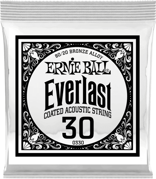 Ernie Ball .030 EVERLAST COATED 80/20 BRONZE ACOUSTIC GUITAR STRINGS
